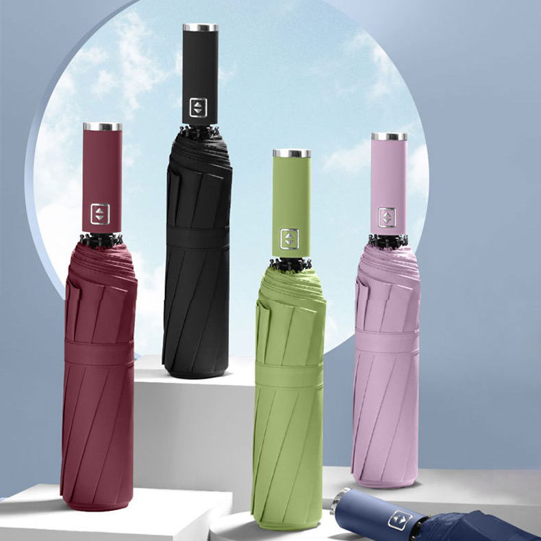 Custom Logo Ten-bone Automatic Sunshine and Rain Umbrella | Premium Corporate Gifts and Custom Gifts