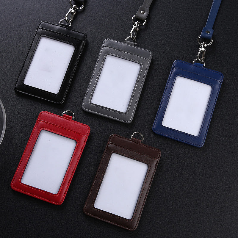 Custom Logo Glossy leather lanyard ID case | Premium Corporate Gifts and Custom Gifts