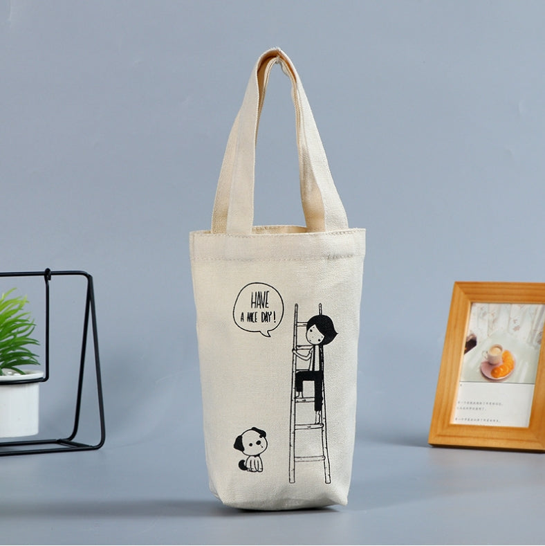 Custom Logo Canvas cup bag (with bottom and no sides) | Premium Corporate Gifts and Custom Gifts