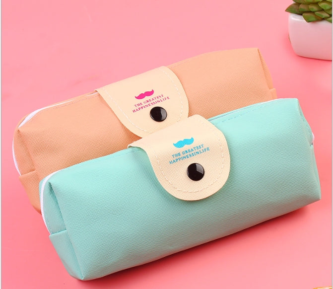 Custom Logo Macaron-colored leather pencil bag | Premium Corporate Gifts and Custom Gifts