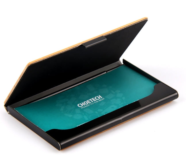 Custom Logo Wood Grain Metal Business Card Holder | Premium Corporate Gifts and Custom Gifts