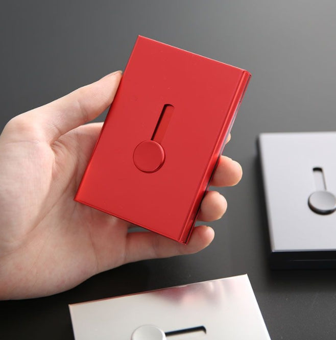 Custom Logo Aluminum Alloy Push-Behind Business Card Box | Premium Corporate Gifts and Custom Gifts