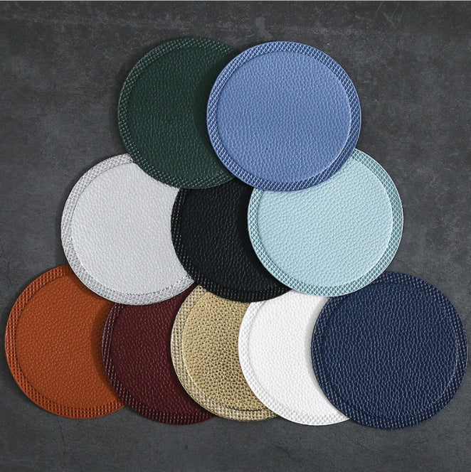 Custom Logo PU leather round coaster | Premium Corporate Gifts and Custom Gifts