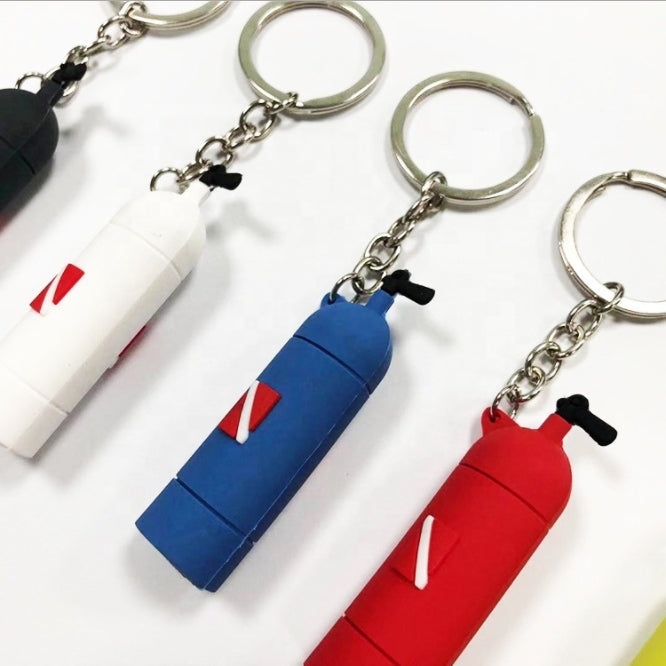 Custom Logo Silicone Fire Extinguisher Shaped Keychain | Premium Corporate Gifts and Custom Gifts