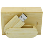 Custom Logo Wood Grain Rotating Flash Drive | Premium Corporate Gifts and Custom Gifts