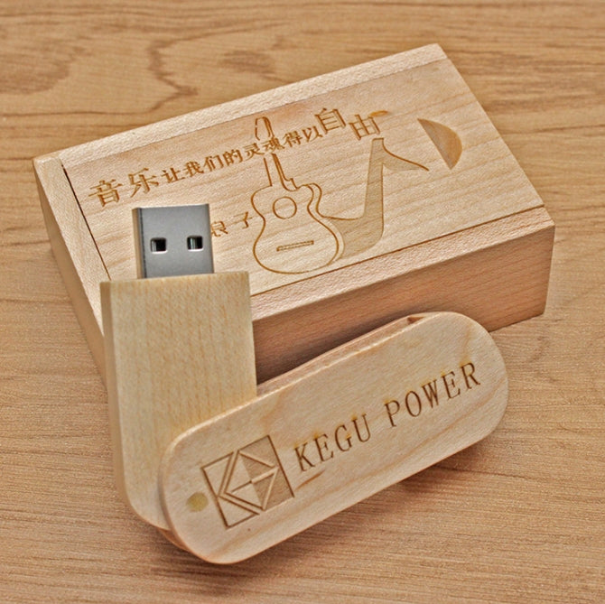 Custom Logo Wood Grain Rotating Flash Drive | Premium Corporate Gifts and Custom Gifts
