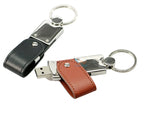 Custom Logo Textured leather rotating flash drive | Premium Corporate Gifts and Custom Gifts