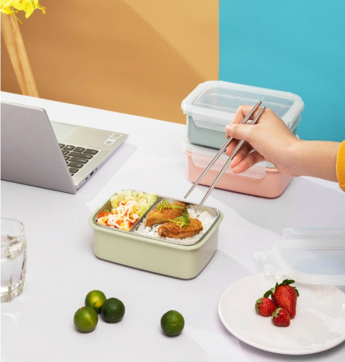 Custom Logo Japanese double-compartment bento crisper box | Premium Corporate Gifts and Custom Gifts