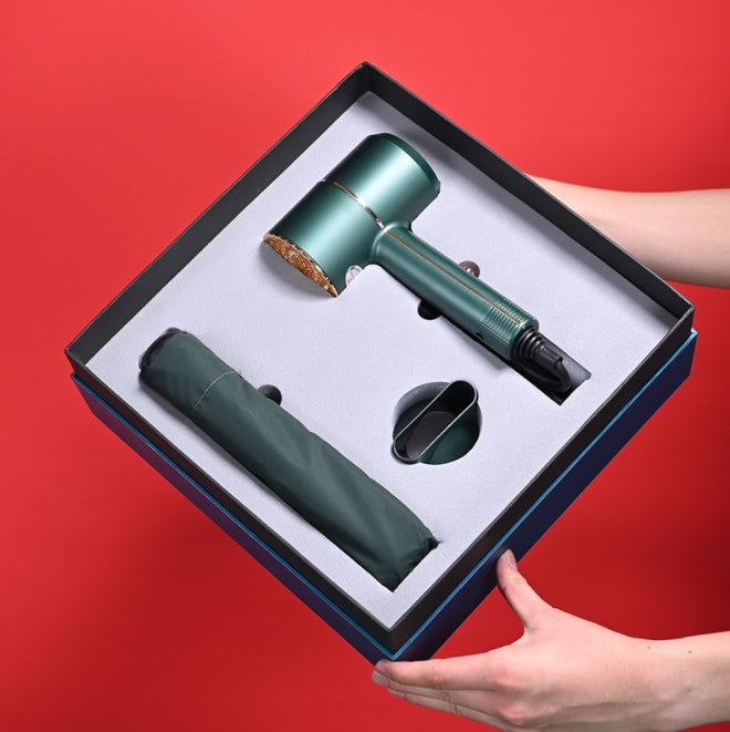Custom Logo High-end hair dryer + umbrella gift box set | Premium Corporate Gifts and Custom Gifts