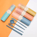 Custom Logo Simple and Environmentally Friendly Wheat Tableware Set | Premium Corporate Gifts and Custom Gifts