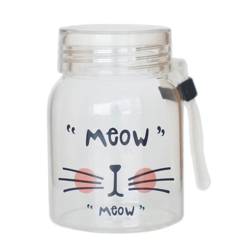 Custom Logo Cartoon Meow Meow Glass Cup | Premium Corporate Gifts and Custom Gifts