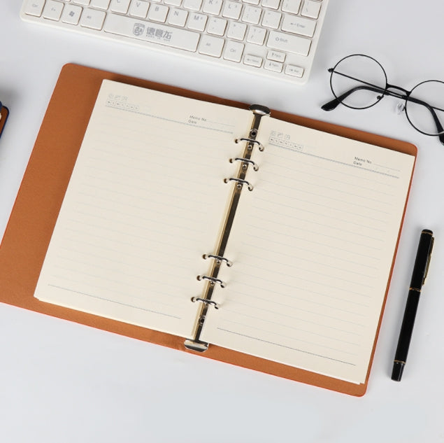 Custom Logo Commercial Leather Loose-leaf Office Notebook | Premium Corporate Gifts and Custom Gifts