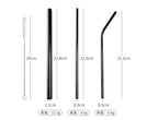Custom Logo Drawstring Bag Stainless Steel Eco-Friendly Straw 3 Pack | Premium Corporate Gifts and Custom Gifts