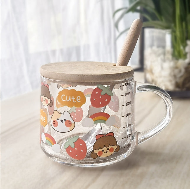 Custom Logo Bamboo lid heat-resistant glass cup | Premium Corporate Gifts and Custom Gifts