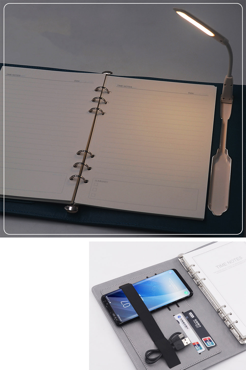 Custom Logo Charging Premium Multifunctional Office Notebook with Desk Lamp | Premium Corporate Gifts and Custom Gifts
