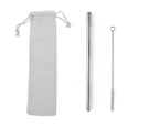 Custom Logo Drawstring Bag Stainless Steel Eco-Friendly Thick Straw 2 Packs | Premium Corporate Gifts and Custom Gifts