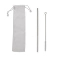 Custom Logo Drawstring Bag Stainless Steel Eco-friendly Thin Straw 2 Pack | Premium Corporate Gifts and Custom Gifts
