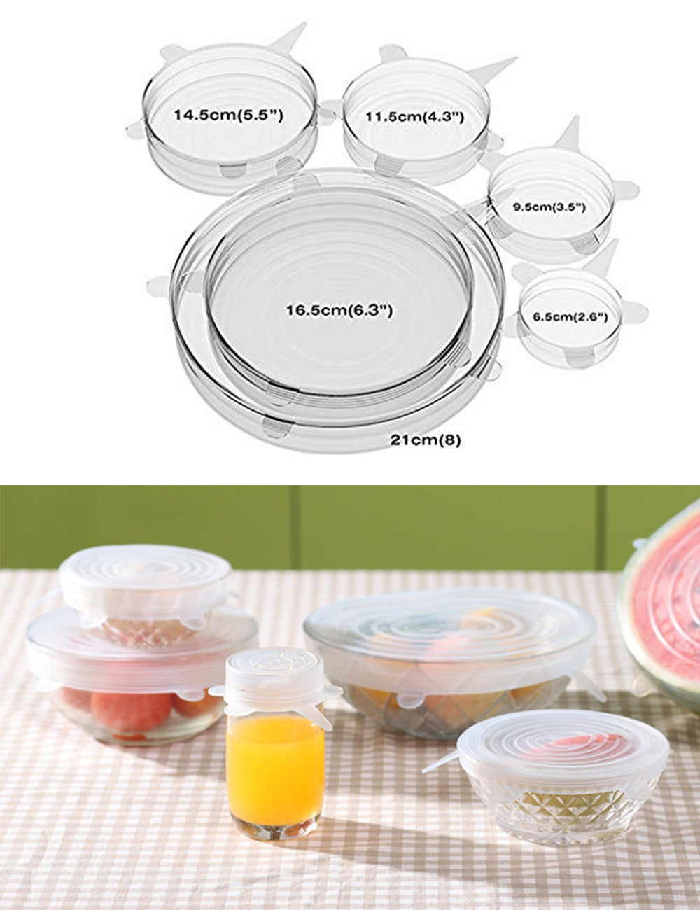 Custom Logo Silicone Fresh-keeping Lid 6-piece set | Premium Corporate Gifts and Custom Gifts