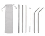 Custom Logo Drawstring Bag Stainless Steel Eco-Friendly Thick Straw 6 Pack | Premium Corporate Gifts and Custom Gifts
