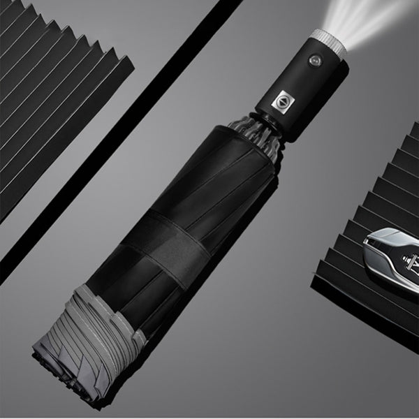 Custom Logo LED Light Folding Reverse Umbrella | Premium Corporate Gifts and Custom Gifts