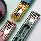 Custom Logo   304 stainless steel pull-out cutlery set | Premium Corporate Gifts and Custom Gifts