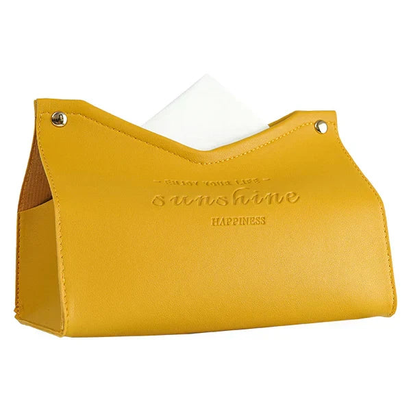 Custom Logo Textured thick leather tissue paper box | Premium Corporate Gifts and Custom Gifts