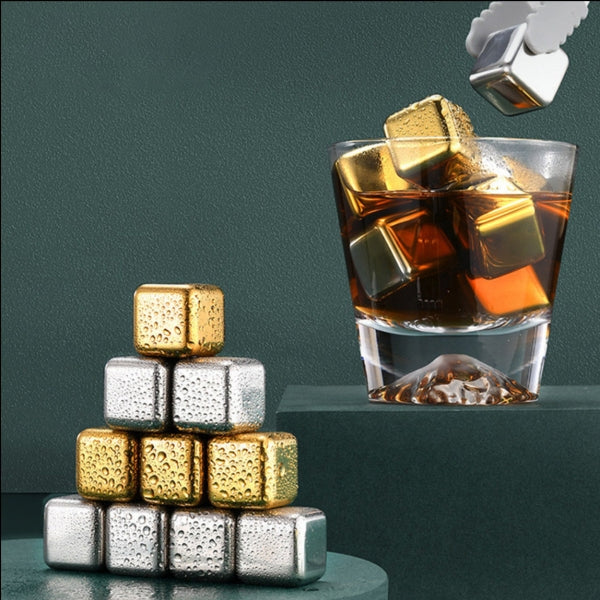 Custom Logo Stainless Steel Eco-friendly Ice Cube Set | Premium Corporate Gifts and Custom Gifts