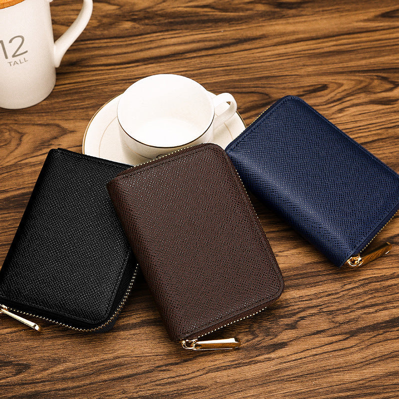 Custom Logo Textured zipper leather coin purse | Premium Corporate Gifts and Custom Gifts