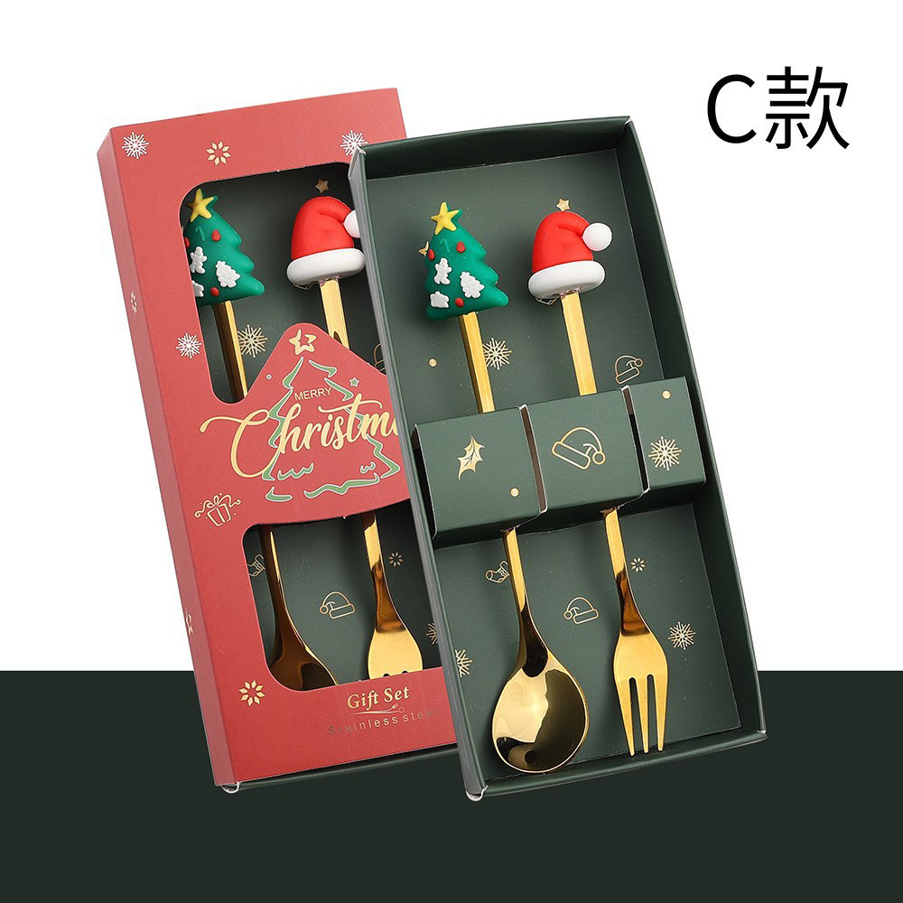 Custom Logo Christmas Stainless Steel Tableware Set | Premium Corporate Gifts and Custom Gifts