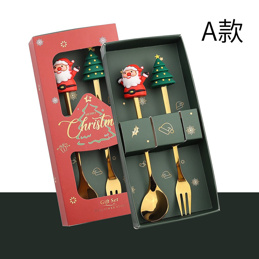 Custom Logo Christmas Stainless Steel Tableware Set | Premium Corporate Gifts and Custom Gifts