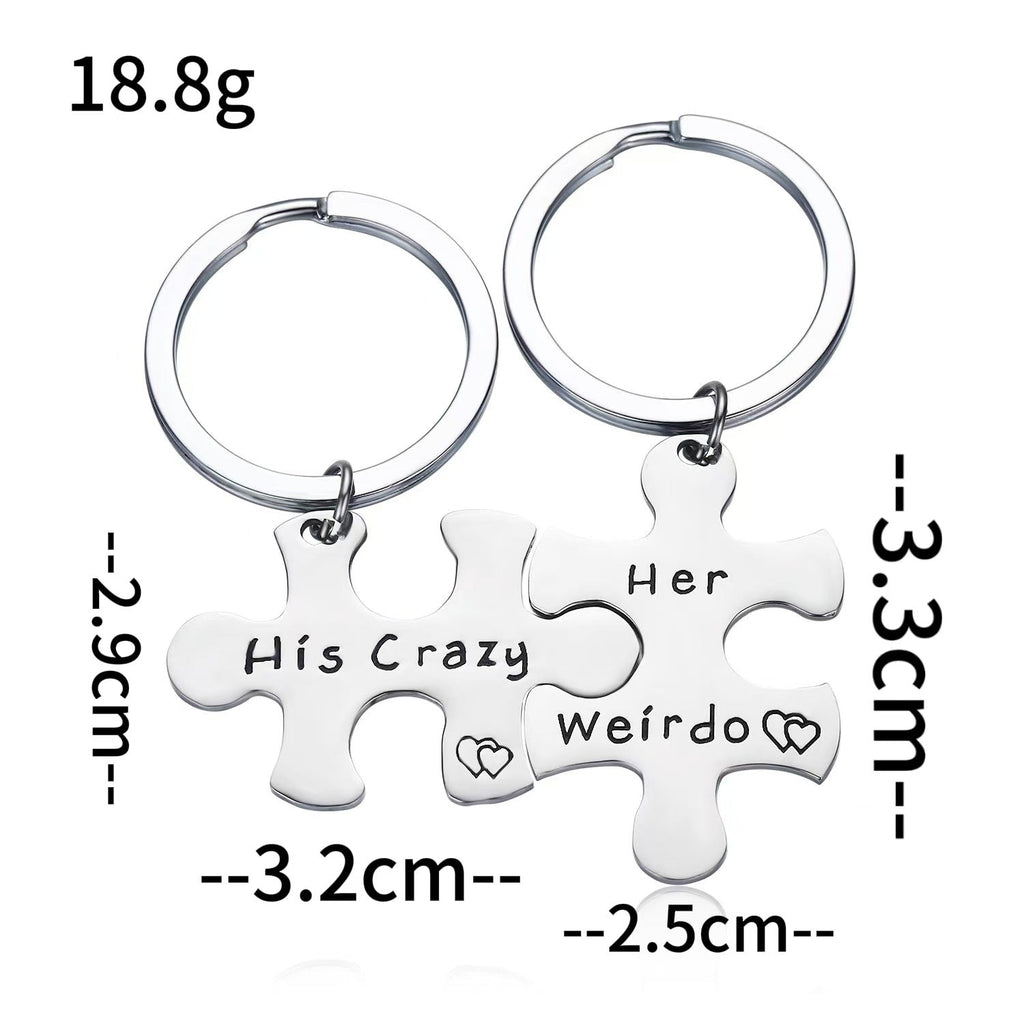 Custom Logo Stainless Steel Puzzle Charm Keychain | Premium Corporate Gifts and Custom Gifts