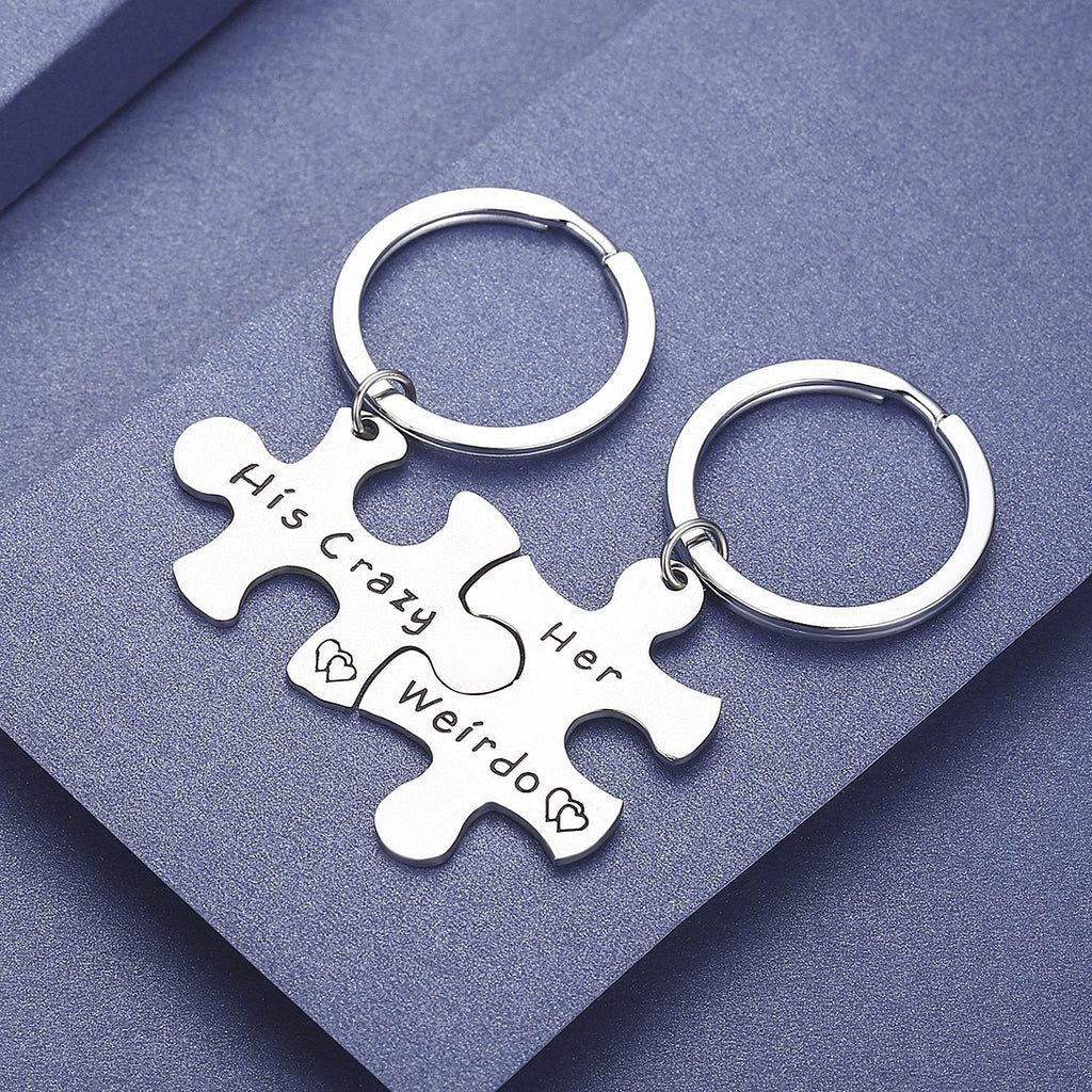Custom Logo Stainless Steel Puzzle Charm Keychain | Premium Corporate Gifts and Custom Gifts