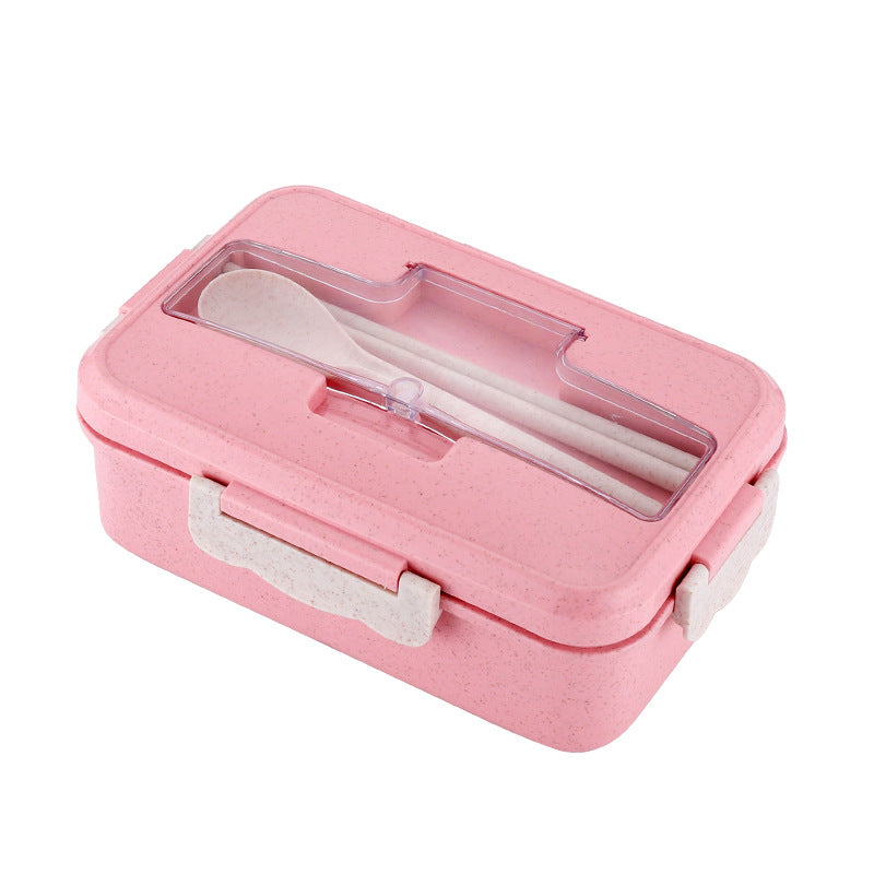 Custom Logo Wheat Straw Three-Compartment Bento Box | Premium Corporate Gifts and Custom Gifts