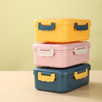 Custom Logo Wheat Straw Three-Compartment Bento Box | Premium Corporate Gifts and Custom Gifts