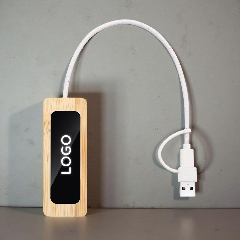 Custom Logo Fast charging environmentally friendly bamboo and wood data cable | Premium Corporate Gifts and Custom Gifts