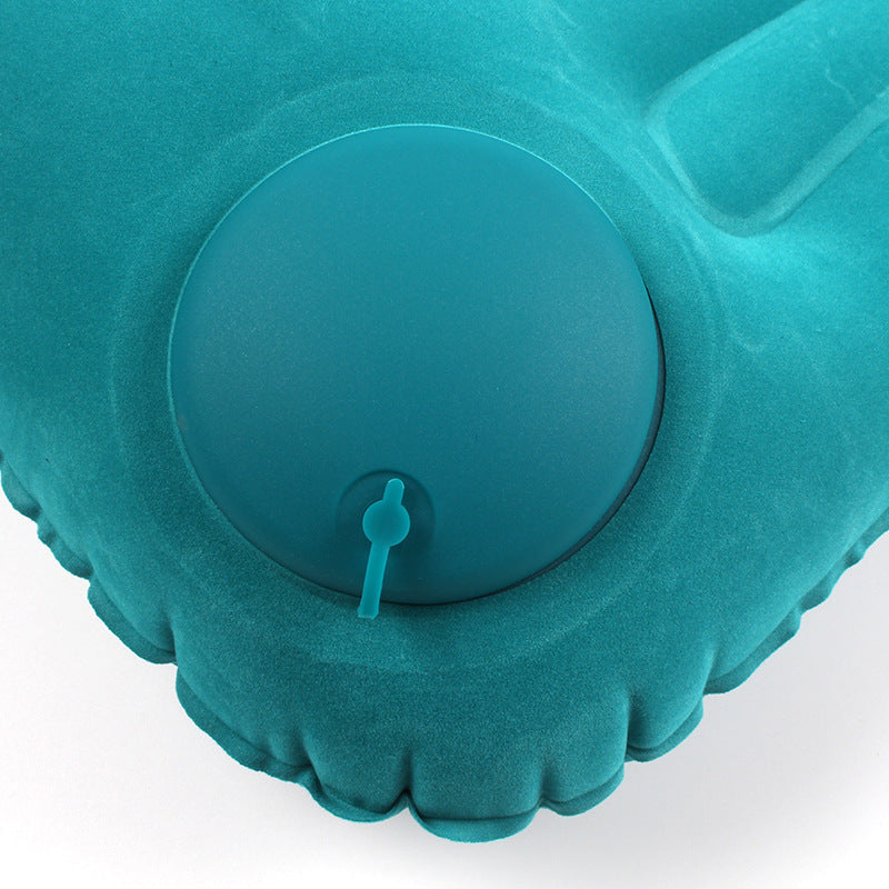 Custom Logo Press-type square inflatable neck pillow (flocked) | Premium Corporate Gifts and Custom Gifts