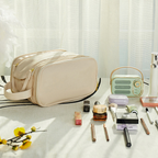 Custom Logo Large Capacity Double Zipper Toiletry Bag | Premium Corporate Gifts and Custom Gifts