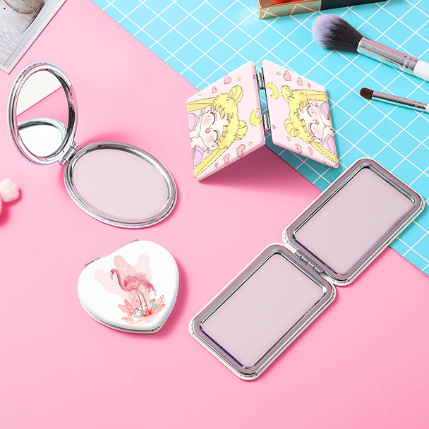 Custom Logo Portable leather makeup mirror | Premium Corporate Gifts and Custom Gifts