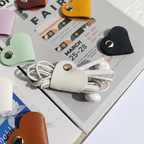 Custom Logo leather heart cable organizer | Premium Corporate Gifts and Custom Gifts