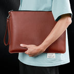Custom Logo Leather Zipper Document Bag | Premium Corporate Gifts and Custom Gifts