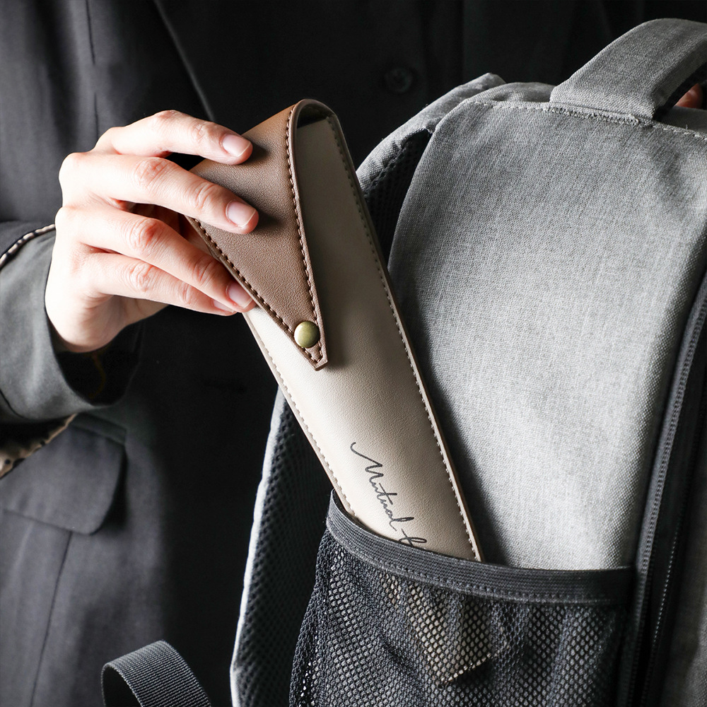 Custom Logo Textured leather portable cutlery set | Premium Corporate Gifts and Custom Gifts
