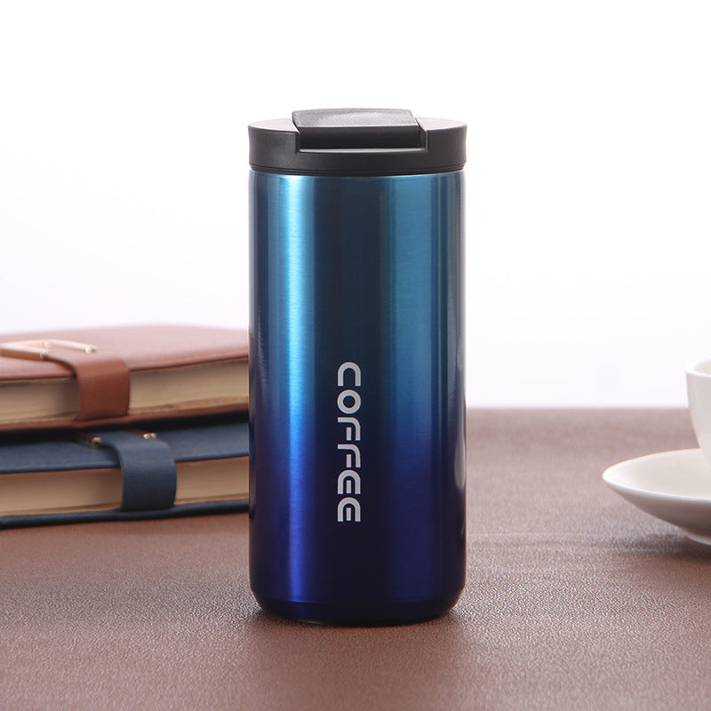 Custom Logo Double-layer direct drinking coffee cup car leisure thermos cup | Premium Corporate Gifts and Custom Gifts