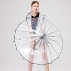 Custom Logo Transparent Hemmed Umbrella | Premium Corporate Gifts and Custom Gifts