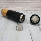 Custom Logo Bamboo and wood spliced portable thermos cup | Premium Corporate Gifts and Custom Gifts