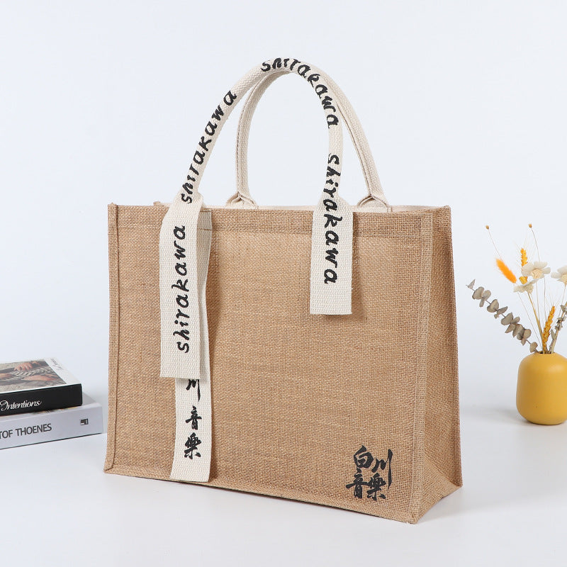 Custom Logo Vintage linen tote bag | Premium Corporate Gifts and Custom Gifts
