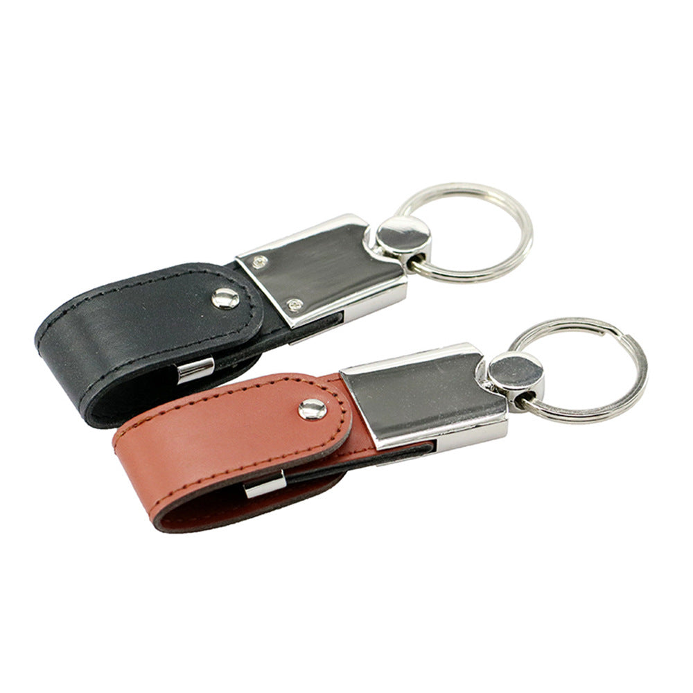 Custom Logo Textured leather rotating flash drive | Premium Corporate Gifts and Custom Gifts