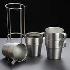 Custom Logo Stainless Steel Camping Stacking Cup | Premium Corporate Gifts and Custom Gifts