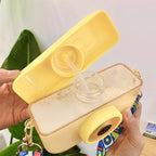 Custom Logo Cute camera-shaped straw bottle | Premium Corporate Gifts and Custom Gifts