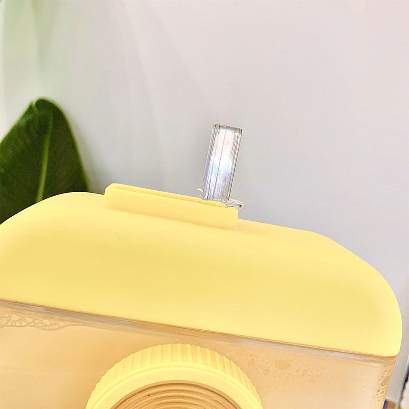 Custom Logo Cute camera-shaped straw bottle | Premium Corporate Gifts and Custom Gifts