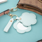 Custom Logo pu flower compact mirror keychain | Premium Corporate Gifts and Custom Gifts